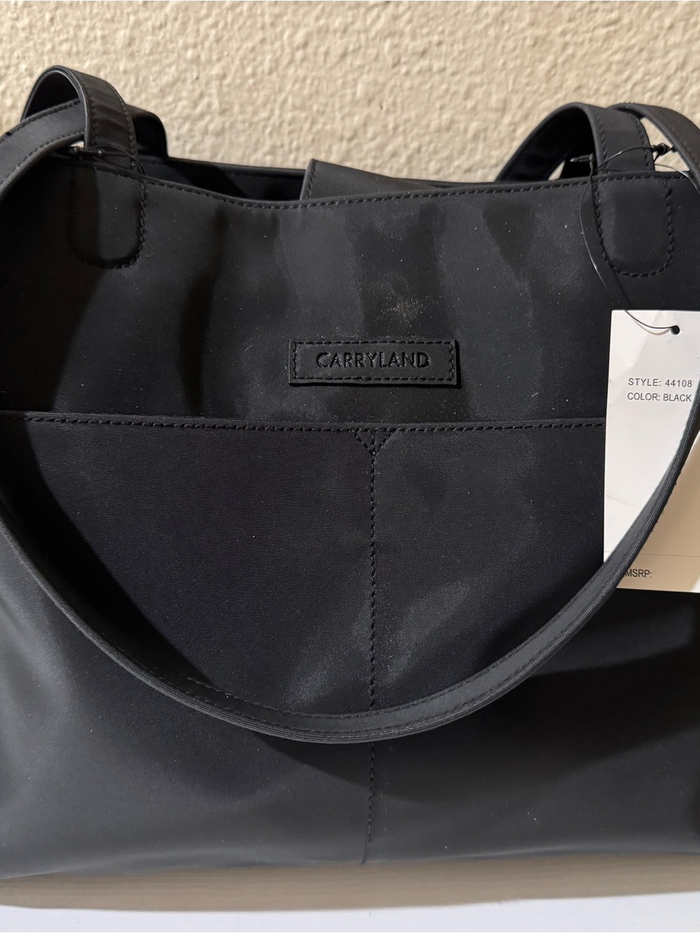 CARRYLAND Black Nylon Tote Bag